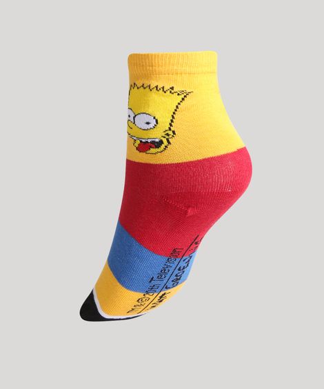 Meia Infantil Cano Médio Tal Pai Tal Filho Listrada Lisa Simpson Multicor