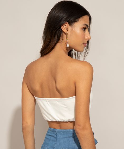 Top Cropped Tomara que Caia Corset Off White