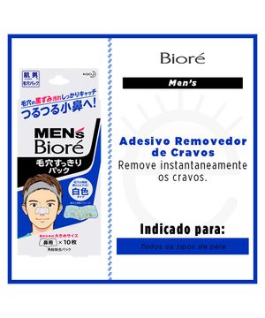 Adesivo para remoção de cravos  Bioré Pore Cleansing Stips Mens Branco 10Un