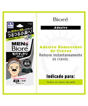 Adesivo para remoção de cravos  Bioré Pore Cleansing Stips Mens Preto 10Un