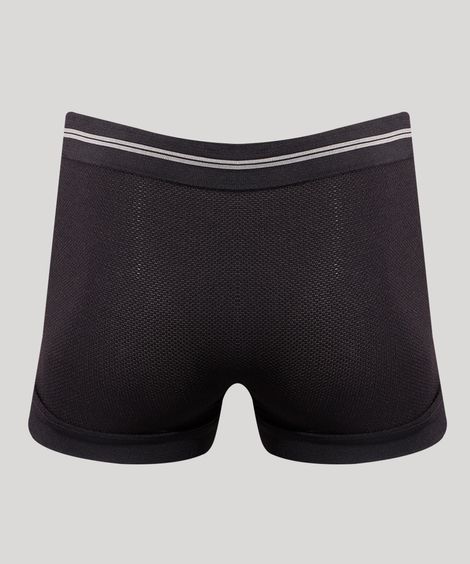 Cueca Boxer de Microfibra Sem Costura Preta