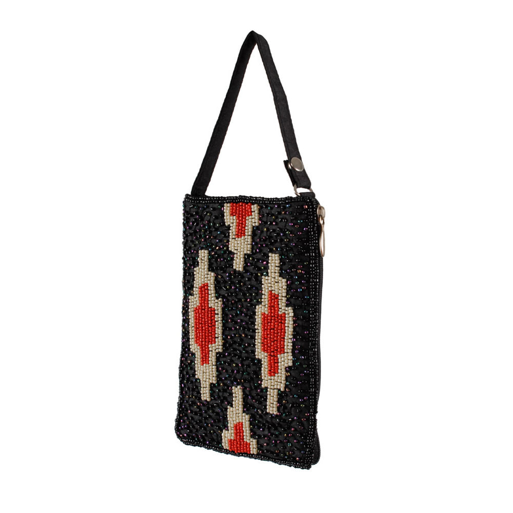 Bolsa porta celular com miçangas, da C&A