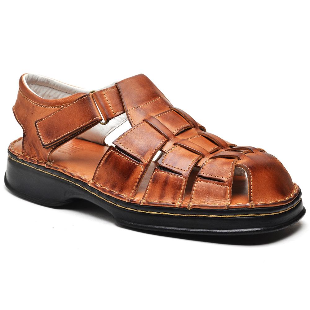 Sandália ortopédica em couro - Rubim Outlet