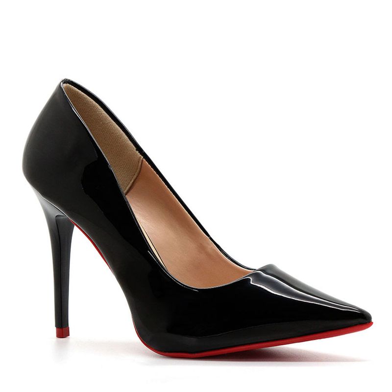 Scarpin preto clearance e vermelho