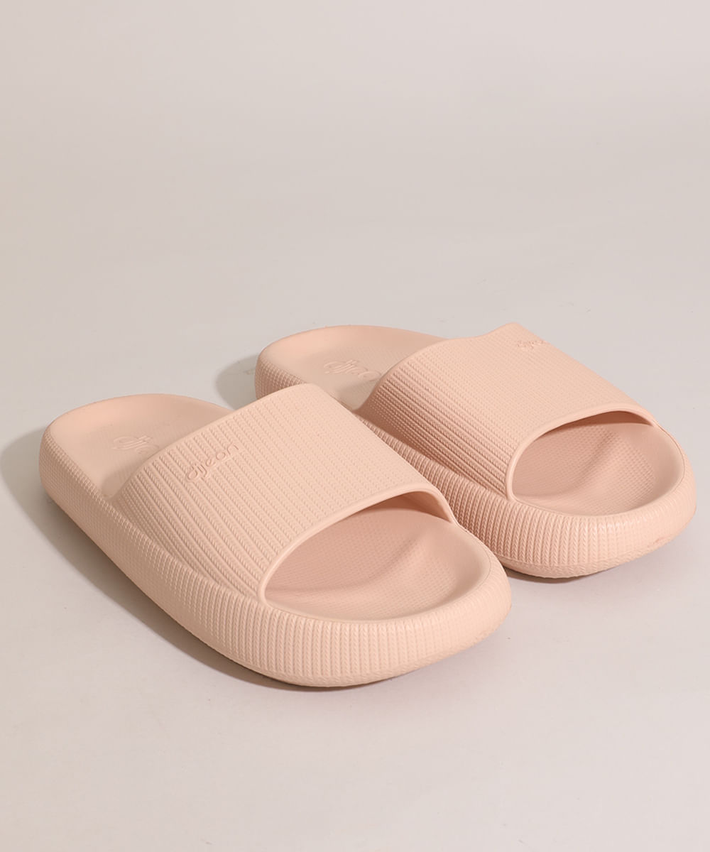 Chinelo Slide Nuvem Feminino Texturizado Dijean Rosê Menor preço em Chinelo Slide Nuvem Feminino Texturizado Dijean Rosê