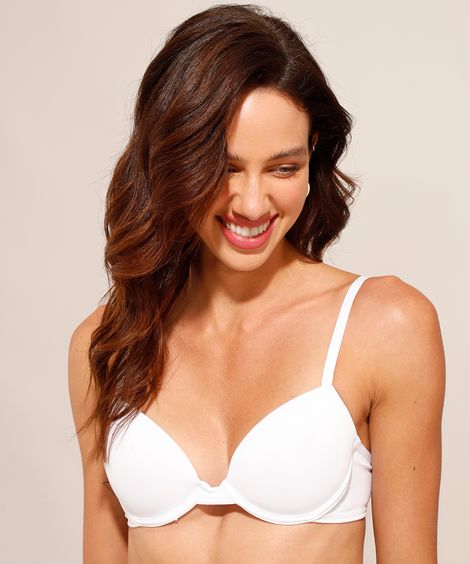 Sutiã Push Up com Bojo e Aro Branco