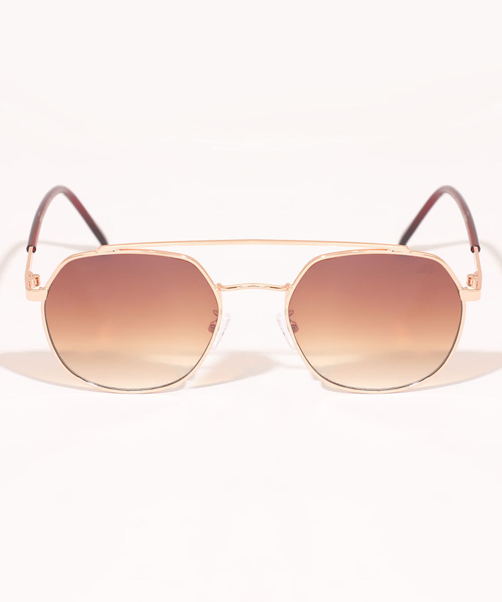 óculos de sol masculino aviador ace rosê - único
