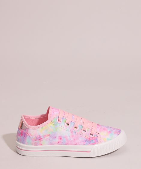 Tênis Infantil Estampado Tie Dye de Lona Palomino Multicor