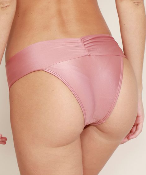 Biquíni Calcinha Tanga Cós Transpassado com Proteção UV50+ Rosa