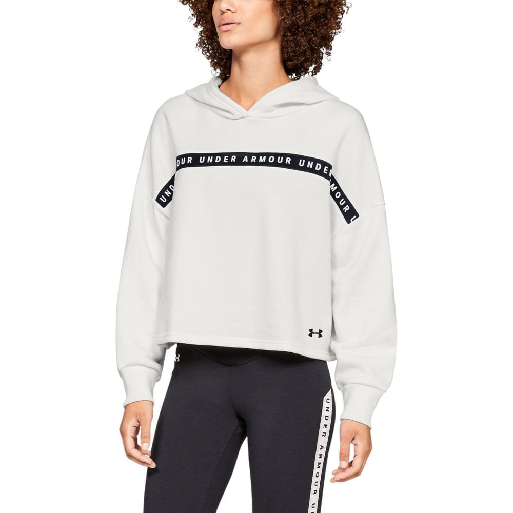 under armour white moletom com capuz women's