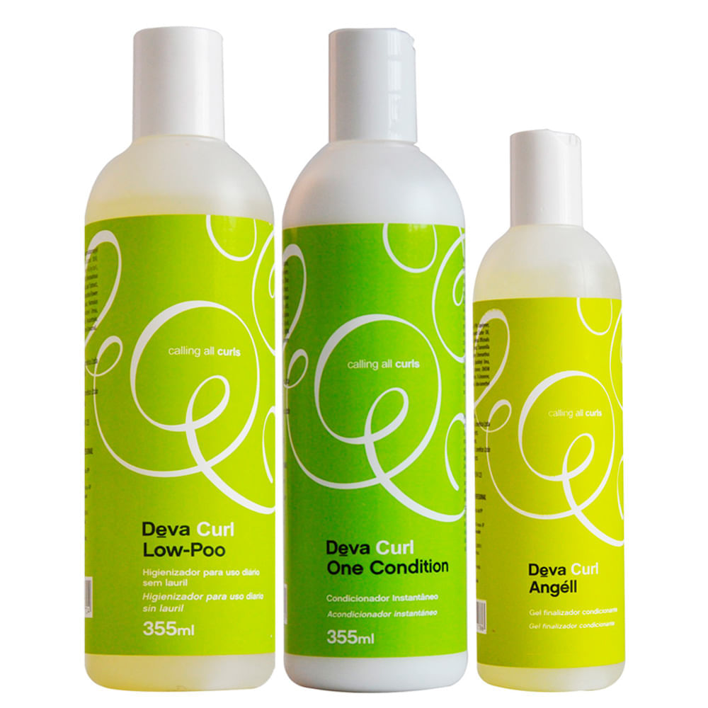 Deva Curl Angel Kit - Low Poo + Condicionador + Anti-Frizz