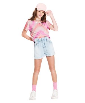 Blusa Feminina Juvenil Tie Dye Rovitex Teen Rosa