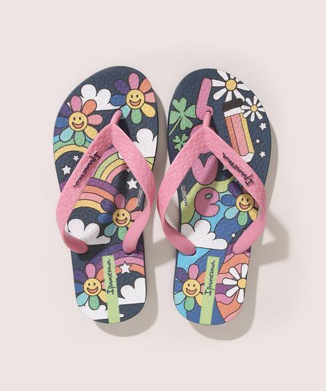 Chinelo Infantil Estampado Floral Ipanema Rosa