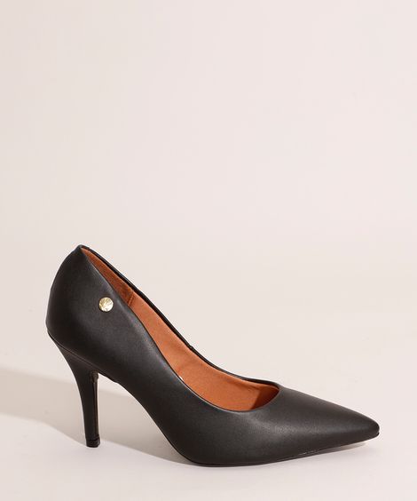 Scarpin Feminino Bico Fino Salto Alto Fino Vizzano Preto