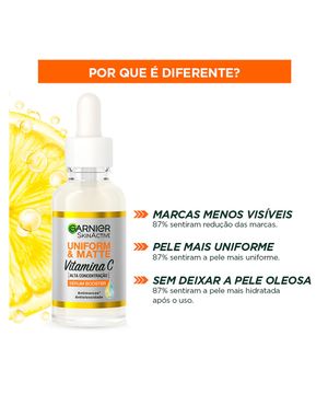 Sérum Facial Antimarcas Garnier Uniform & Matte Vitamina C - 30ml 30ml