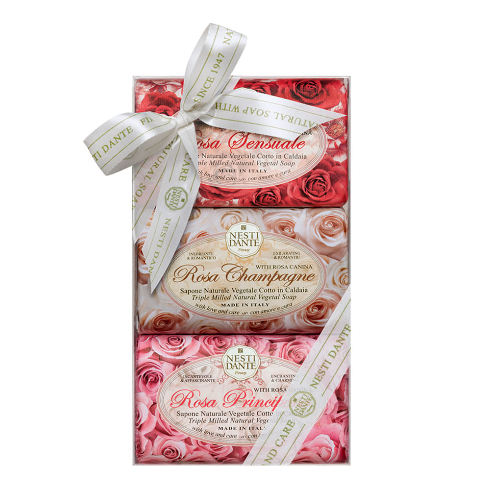 Kit Nesti Dante Collection Le Rose - Sabonetes em Barra - 3x150g
