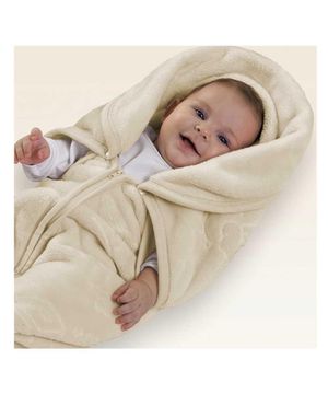 Cobertor Menino Baby Sac Com Relevo Jolitex 80cm x 90cm bege