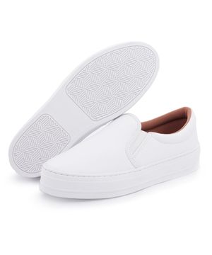 Slip On Feminino Tenehi Flat Form Fecho Elástico Branco