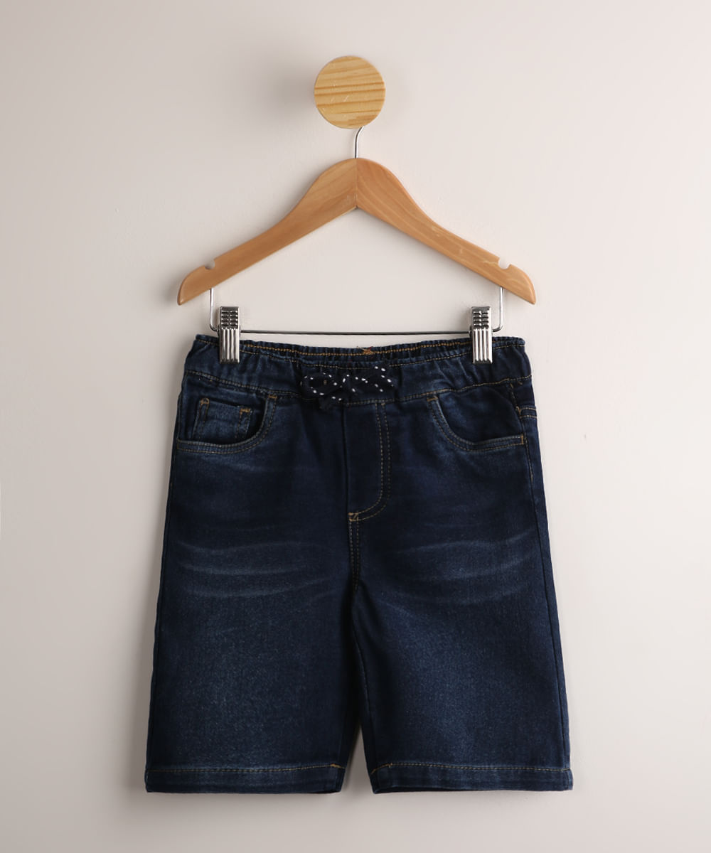 Bermuda Infantil Jeans Reta Azul Médio Menor preço em Bermuda Infantil Jeans Reta Azul Médio