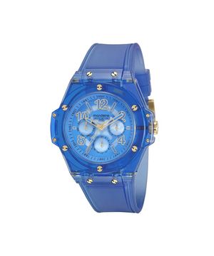 Relógio Multifunção Silicone Azul
