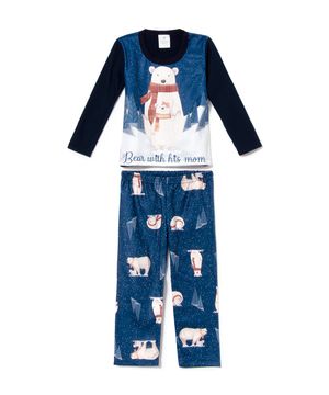 Pijama Infantil Feminino Toque Soft Urso Polar