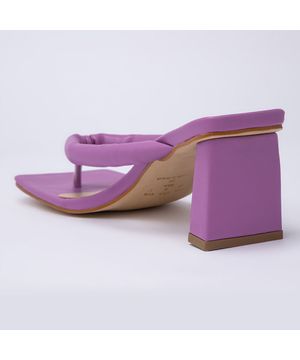 Mule Feminino Salto Médio Square Tiras Soft - Lavanda