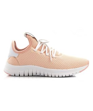 Tênis Têxtil Mesh Elástic Amarração Feminino Casual Conforto Rosa Polo Joy