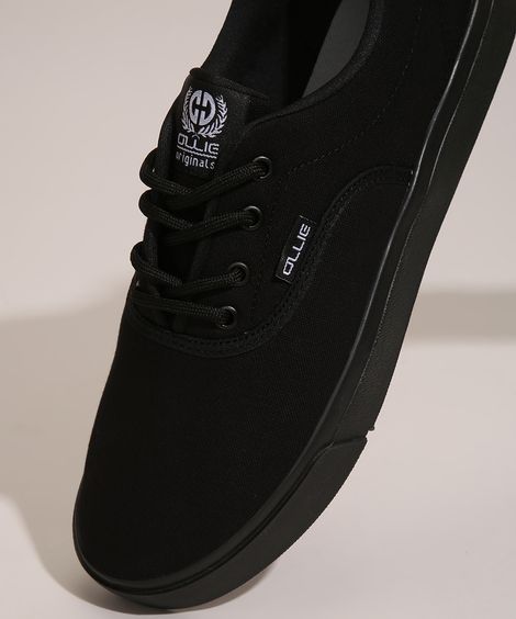 Tênis Masculino Ollie com Pespontos Preto