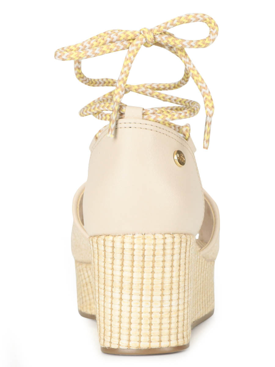 Sandália Anabela Moleca Amarração Preto - Passarela