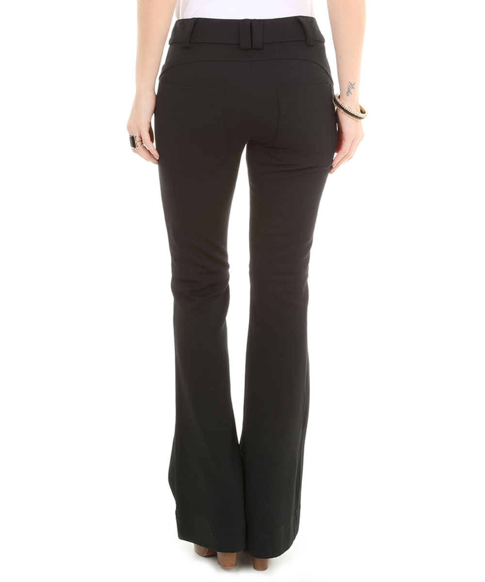 Calça Flare Texturizada Preta