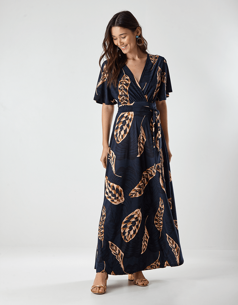 anthropologie beaded wrap dress