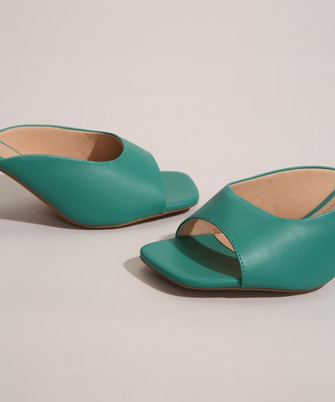 Tamanco Feminino Salto Sino Oneself Verde