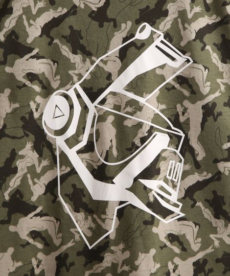 Camiseta Juvenil de Algodão Camuflada Fortnite Manga Curta Verde Militar
