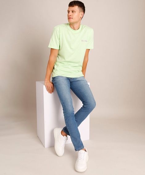 Calça Jeans Masculina Slim Azul Médio