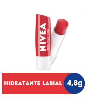 NIVEA Hidratante Labial Shine Hidratação Profunda 4,8 g Morango