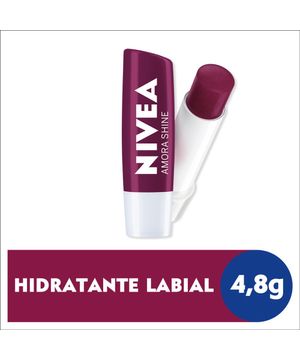 NIVEA Hidratante Labial Shine Hidratação Profunda 4,8 g Amora