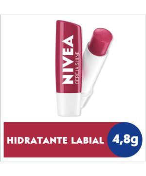 NIVEA Hidratante Labial Shine Hidratação Profunda 4,8 g Cereja