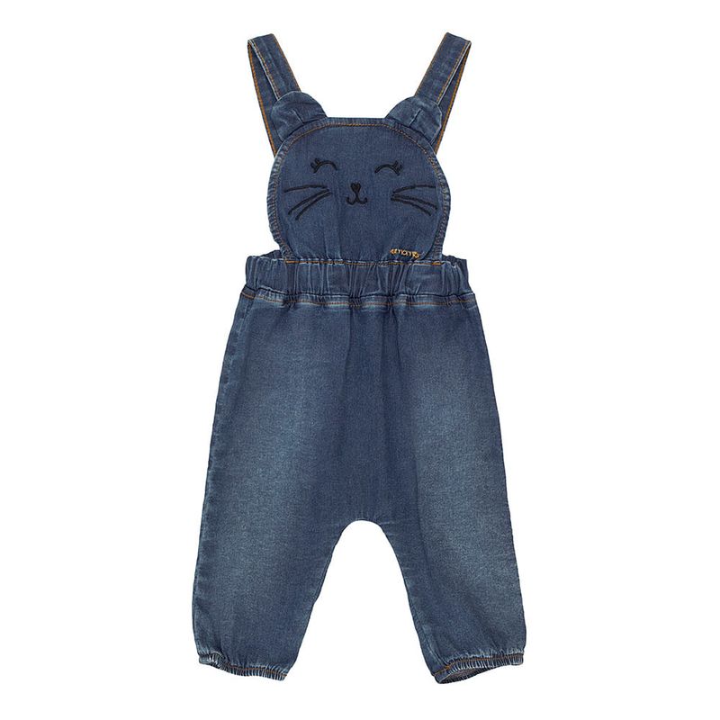 Jardineira Jeans Bebe Momi Ursinho