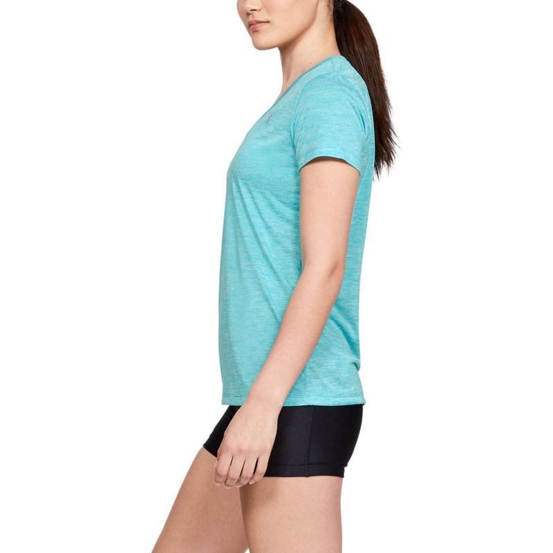 camiseta de treino feminina under armour tech twist v-neck azul - C&A