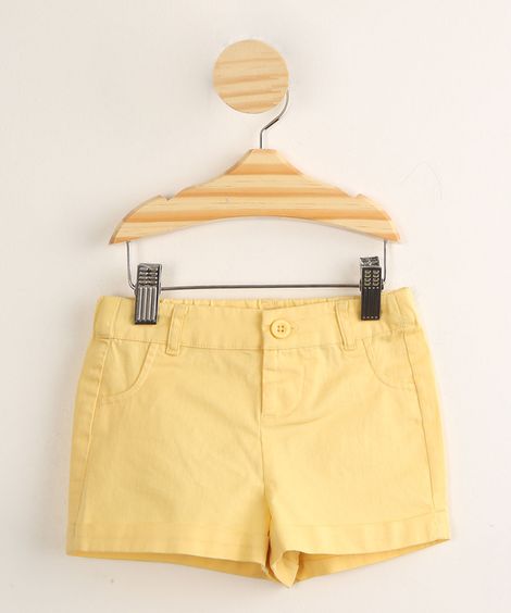 Short Infantil Amarelo