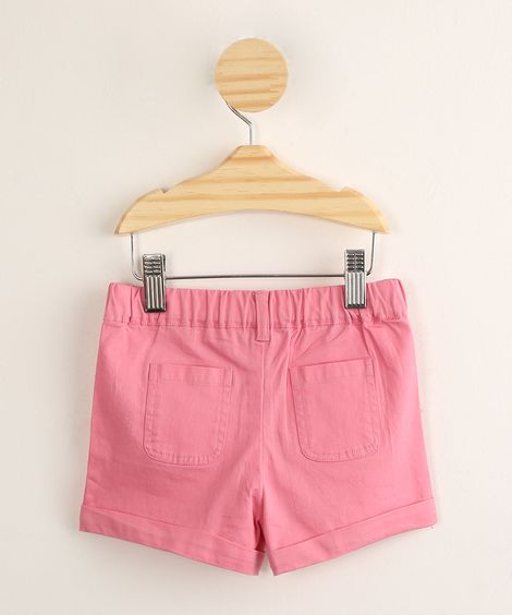 Short Infantil de Sarja com Bolsos Pink
