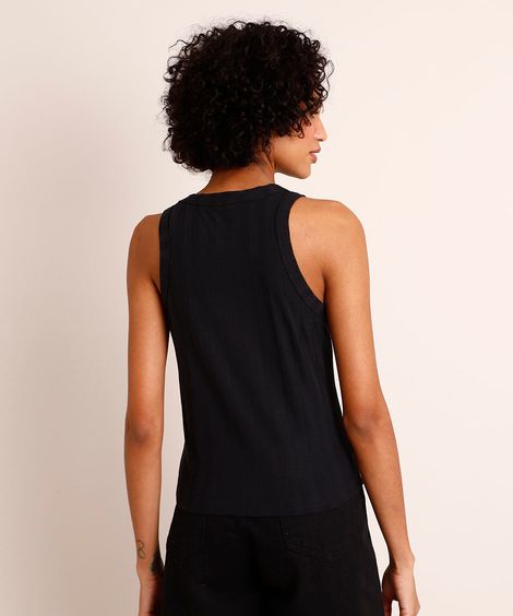 Regata Cropped Básica Halter Neck  Preta