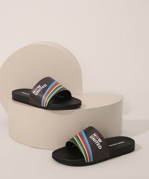 Chinelo Slide Infantil Grendene Now United Preto