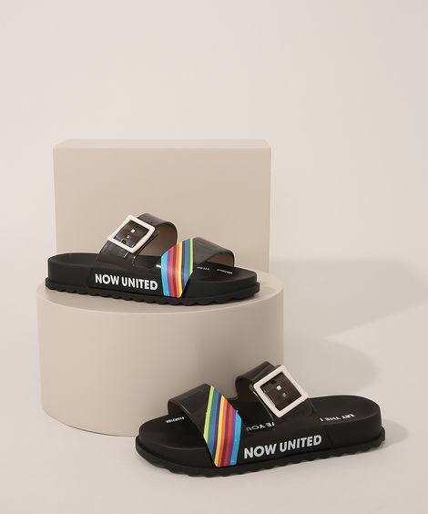 Rasteirinha Infantil Grendene Now United com Fivela Preta