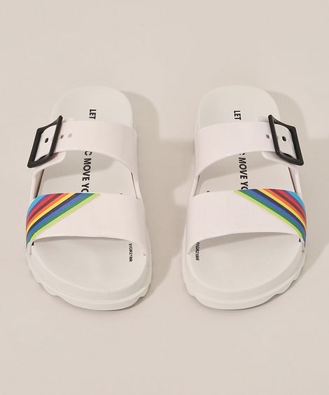 Chinelo Slide Infantil Grendene Now United com Fivela Branca