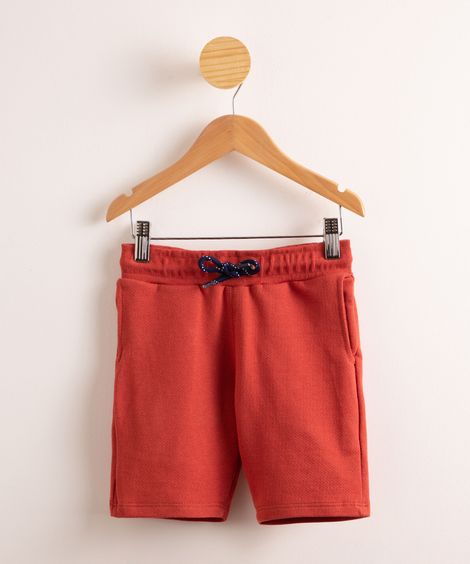 Bermuda Infantil de Moletom  Vermelho