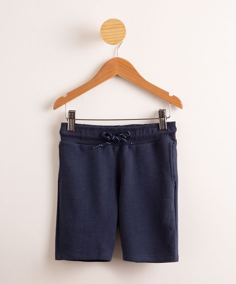 Bermuda Infantil de Moletom  Azul Marinho