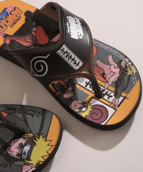 Chinelo Infantil Naruto Grendene Preto