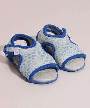 Papete Infantil Ondas do Mar com Velcro Pimpolho Azul