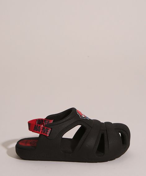 Babuche Infantil Homem Aranha Grendene Preto